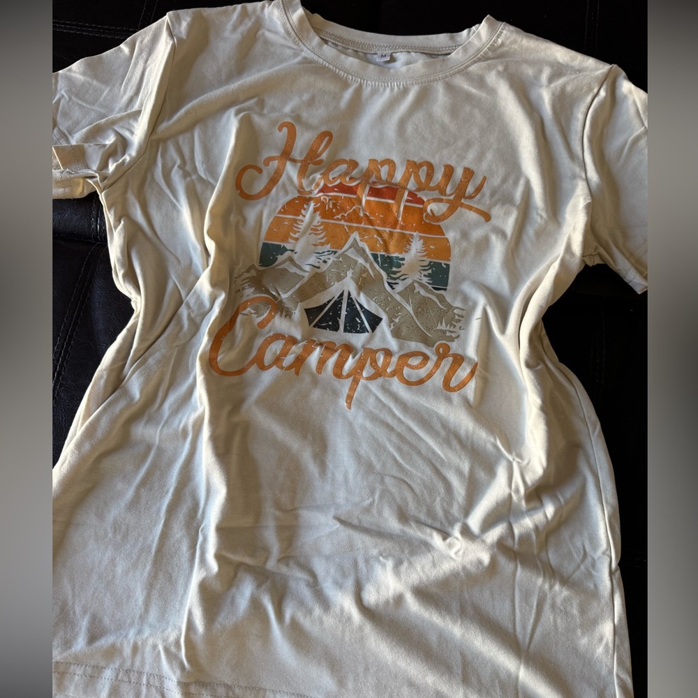 Women's graphic tee- Happy Camper medium